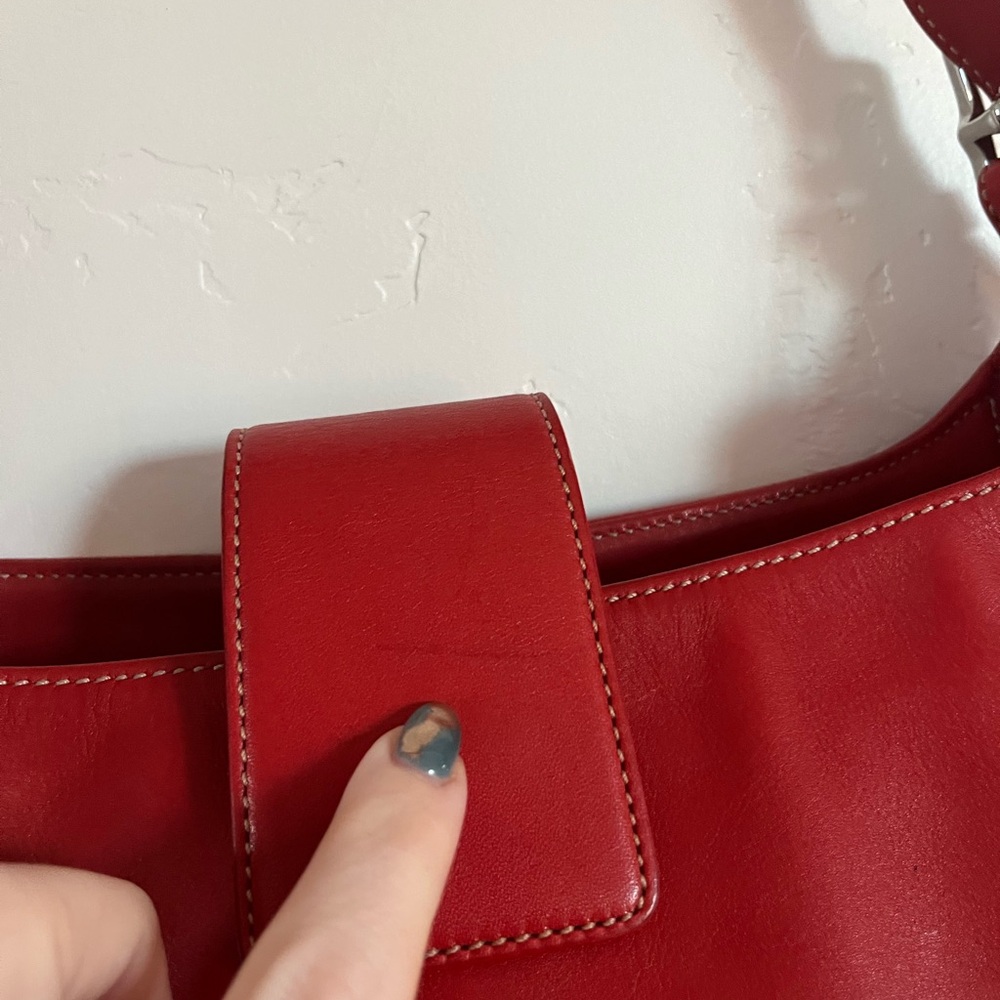 Vintage Y2K Coach Legacy Hampton Red Leather Shoulder Bag 7783 90s - Picture 8 of 15